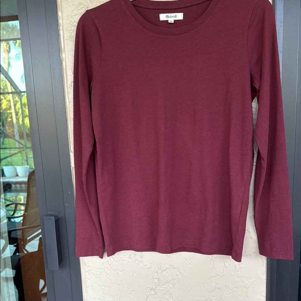 Madewell Rich Burgundy Long Sleeve Top